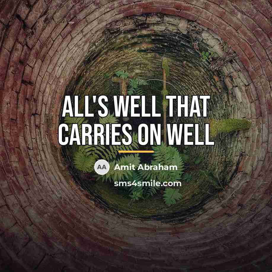 “All's well that carries on well…” quote by Amit Abraham