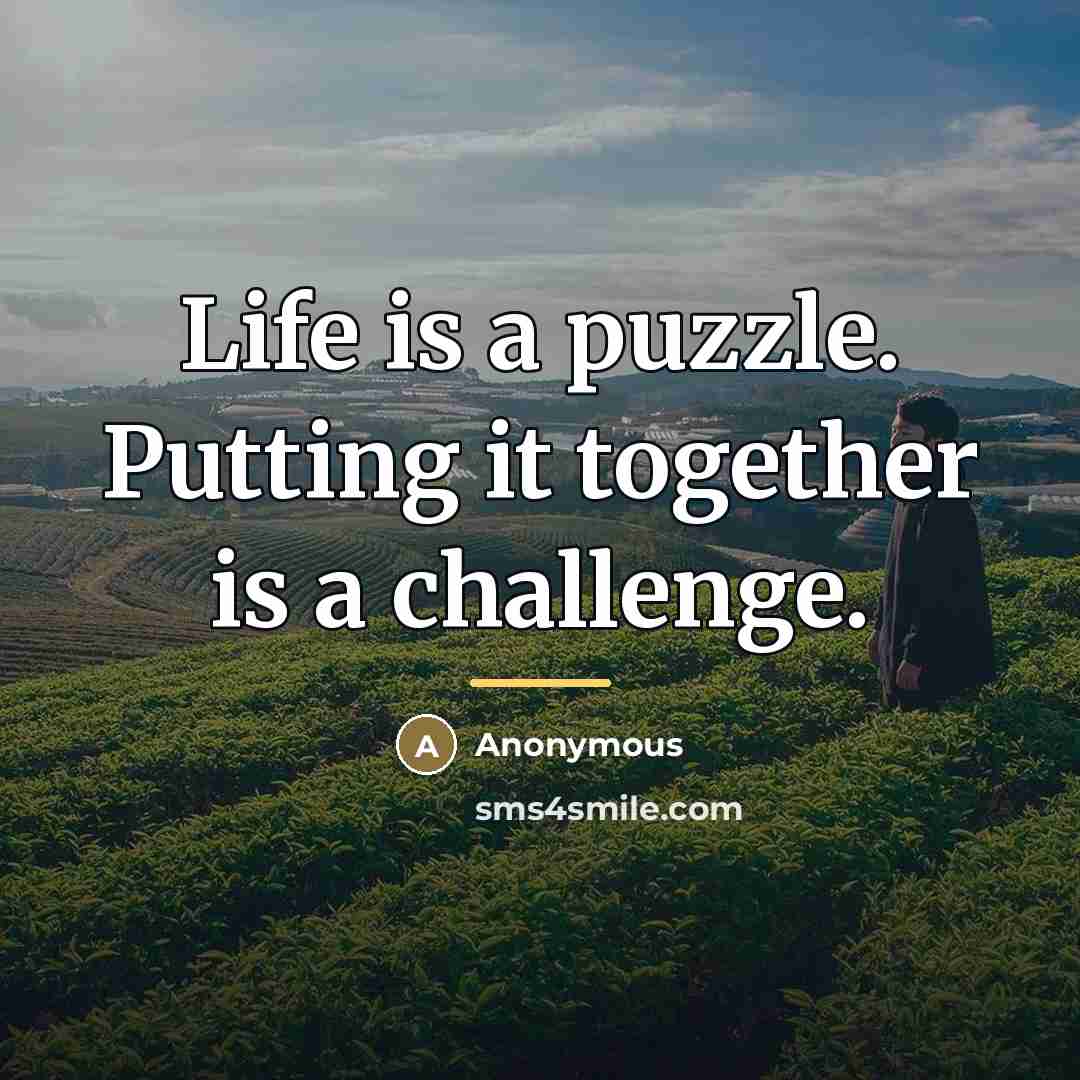 “Life is a puzzle. Putting it together is a challenge.…” quote by Anonymous