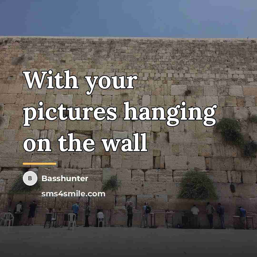 “With your pictures hanging on the wall…” quote by Basshunter
