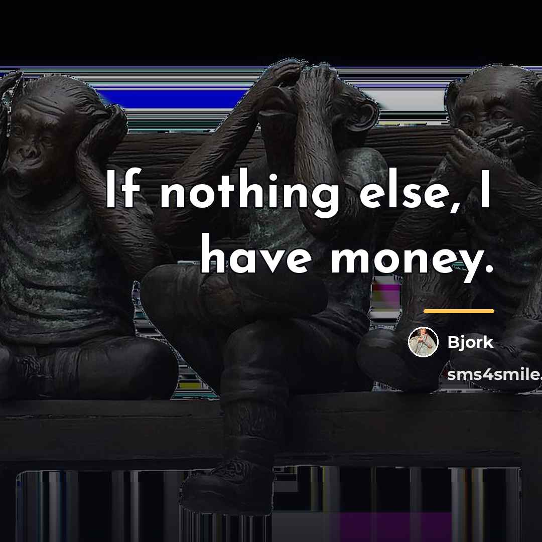 “If nothing else, I have money.…” quote by Bjork