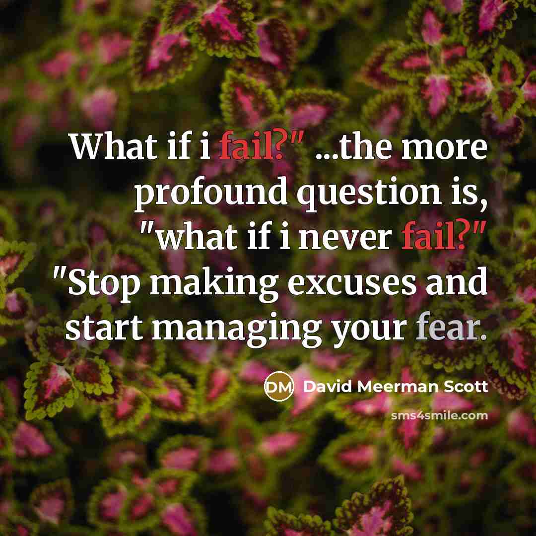 “What if i fail?" ...the more profound question is, "what…” quote by David Meerman Scott