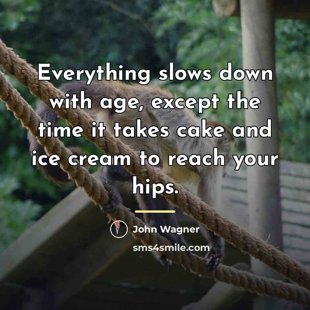 “Everything slows down with age, except the time it takes…” quote by John Wagner