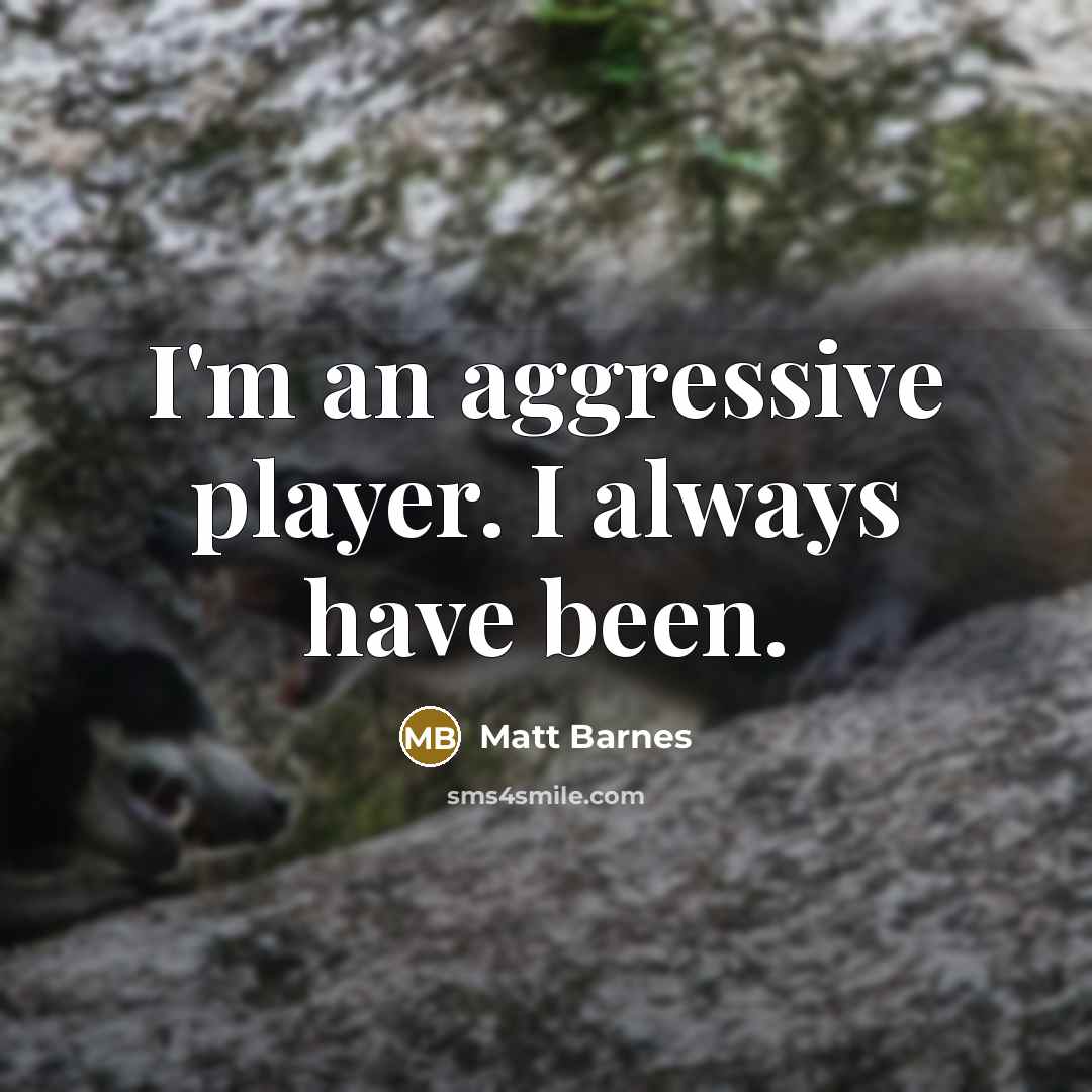 “I'm an aggressive player. I always have been.…” quote by Matt Barnes