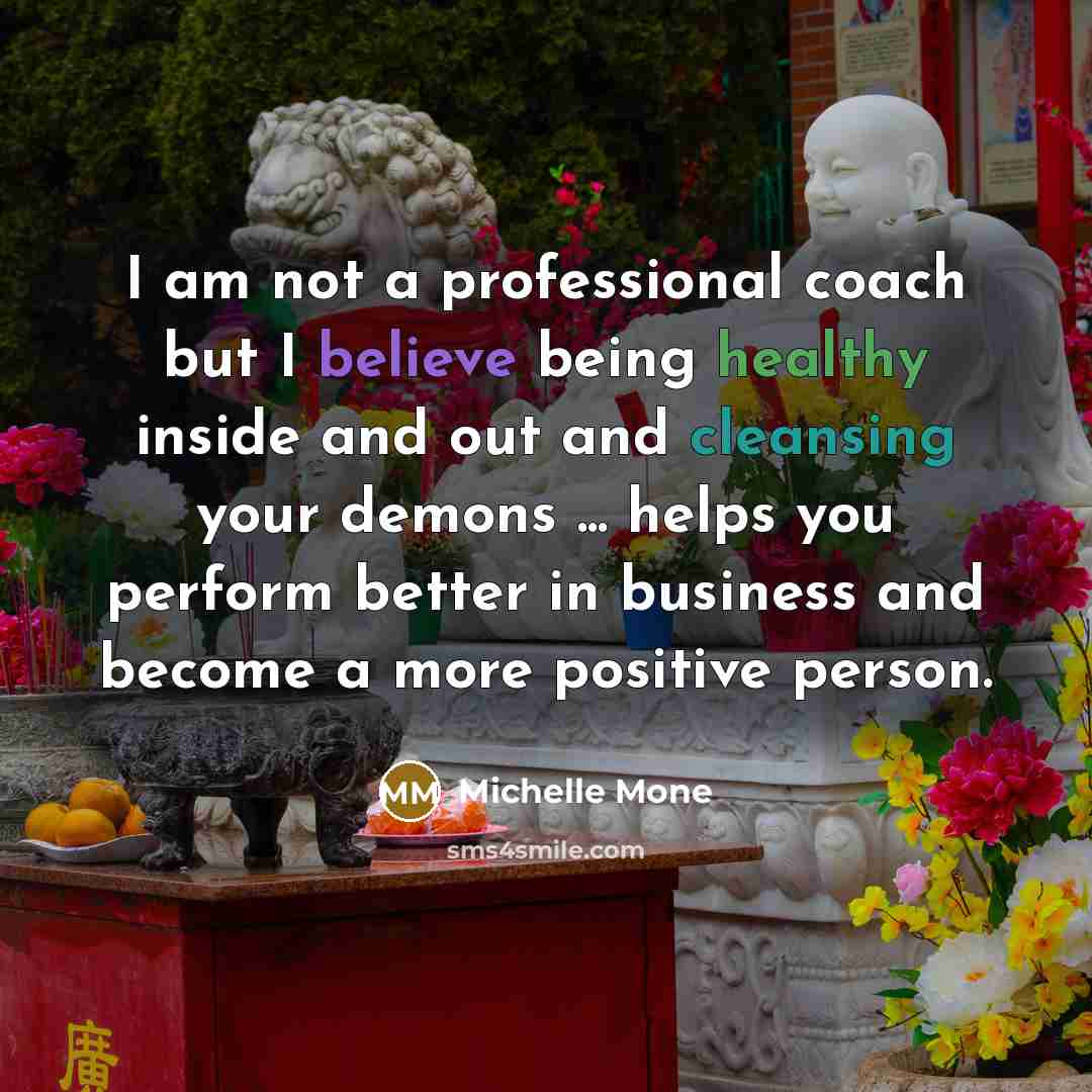 “I am not a professional coach but I believe being…” quote by Michelle Mone