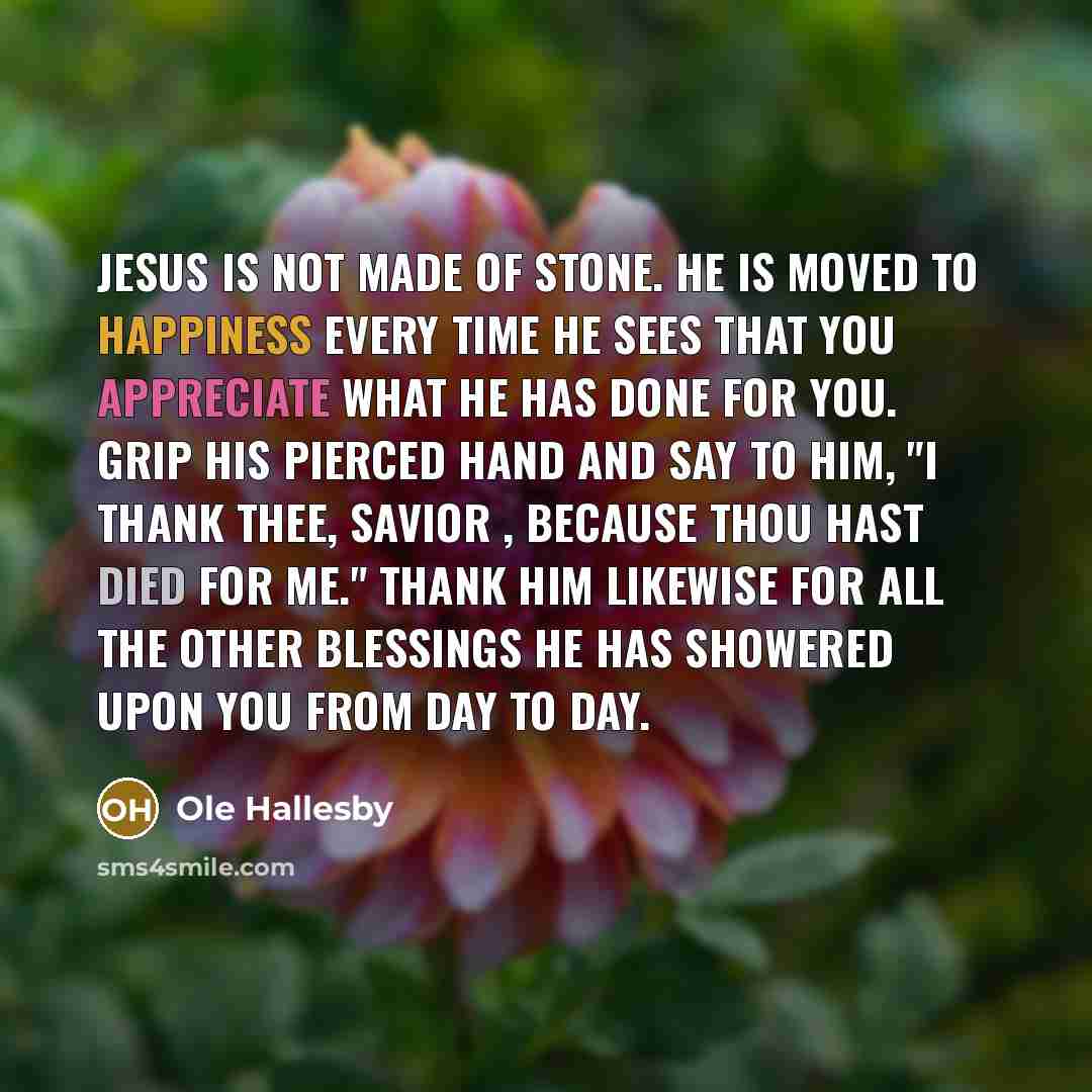 “Jesus is not made of stone. He is moved to…” quote by Ole Hallesby
