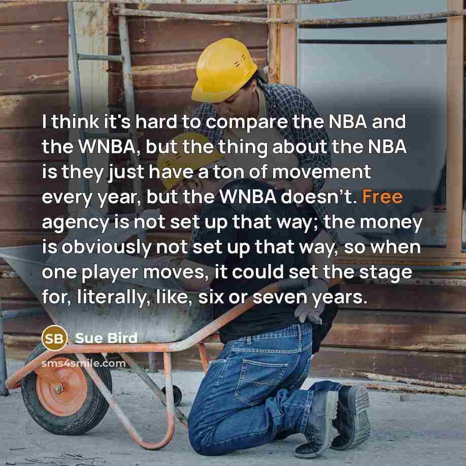 “I think it's hard to compare the NBA and the…” quote by Sue Bird
