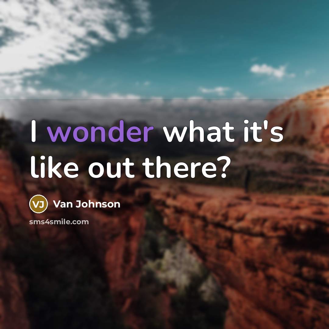 “I wonder what it's like out there?…” quote by Van Johnson