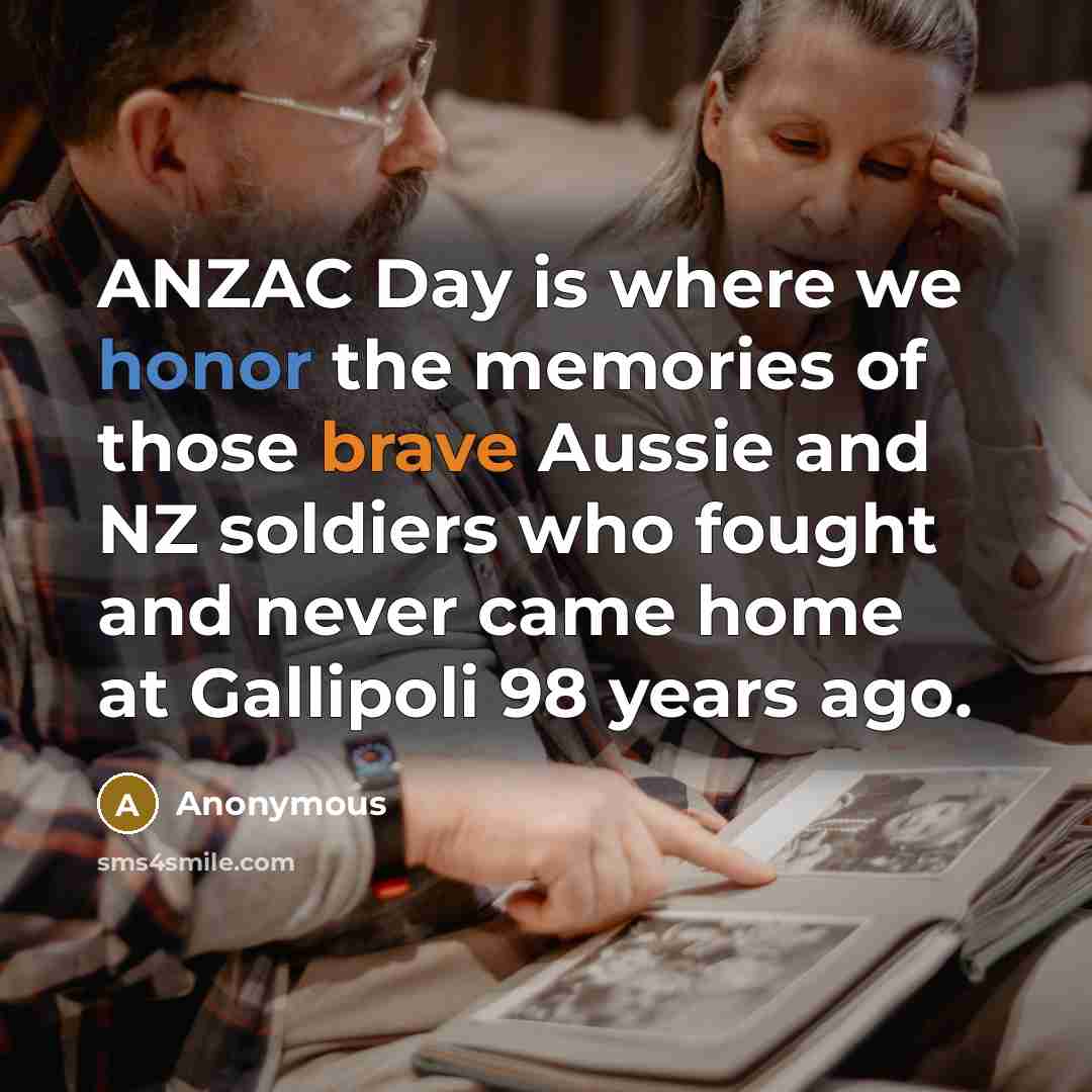 “ANZAC Day is where we honor the memories of those…” quote by Anonymous