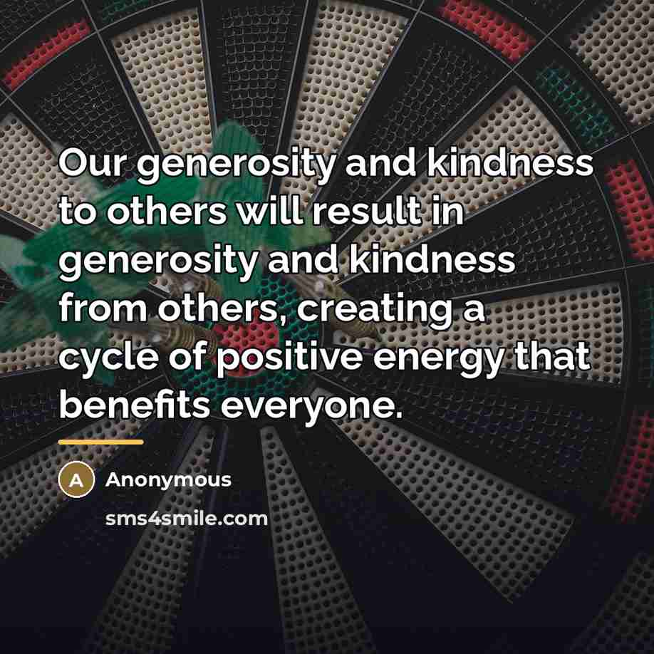 “Our generosity and kindness to others will result in generosity…” quote by Anonymous