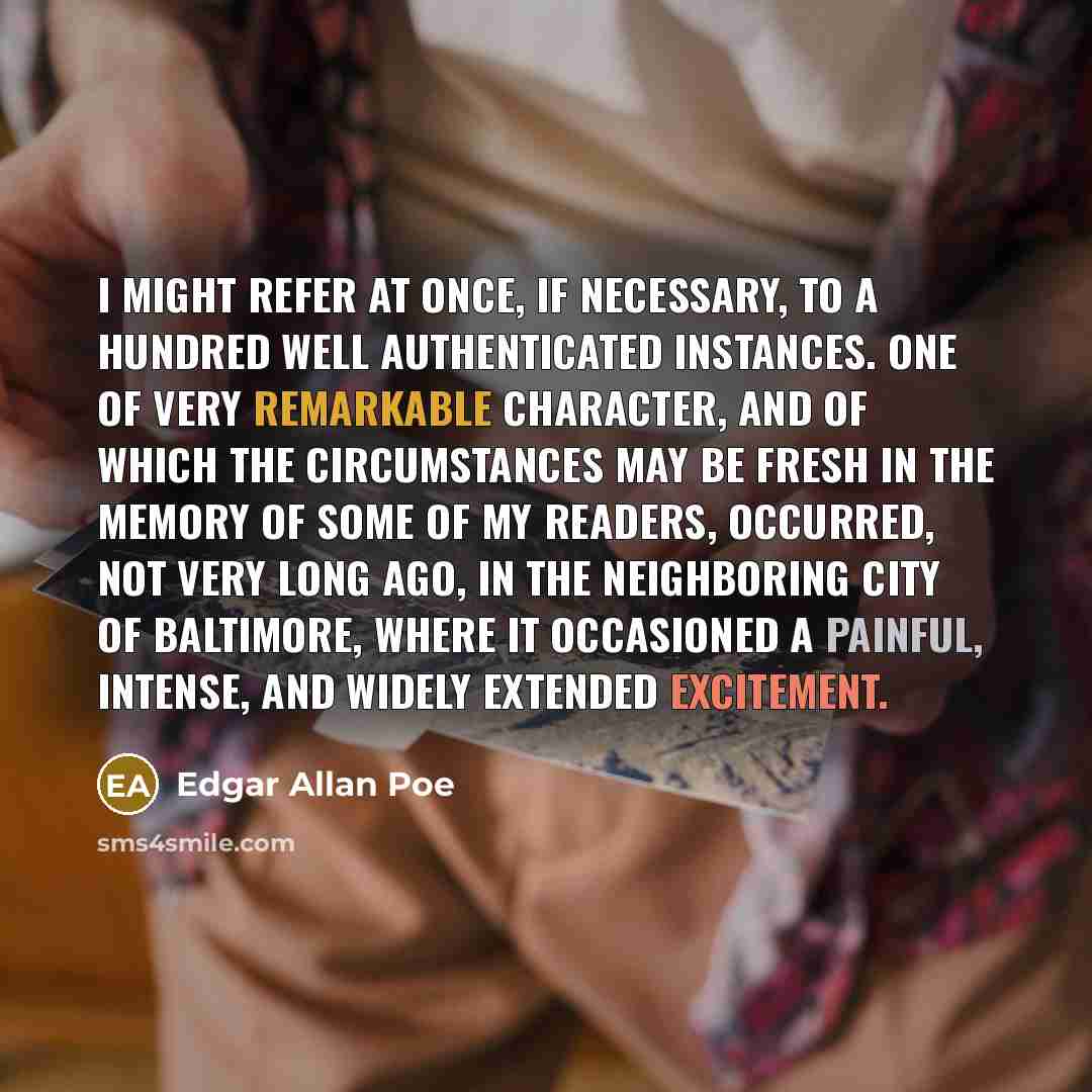 “I might refer at once, if necessary, to a hundred…” quote by Edgar Allan Poe
