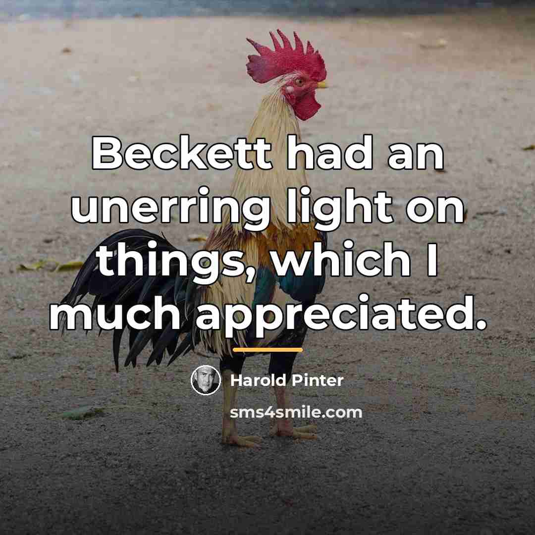 “Beckett had an unerring light on things, which I much…” quote by Harold Pinter