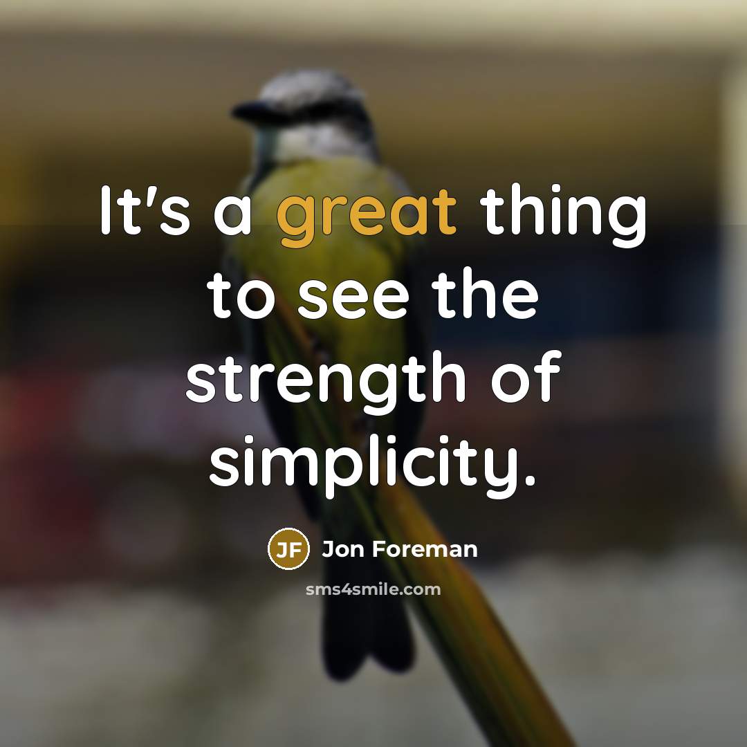 “It's a great thing to see the strength of simplicity.…” quote by Jon Foreman