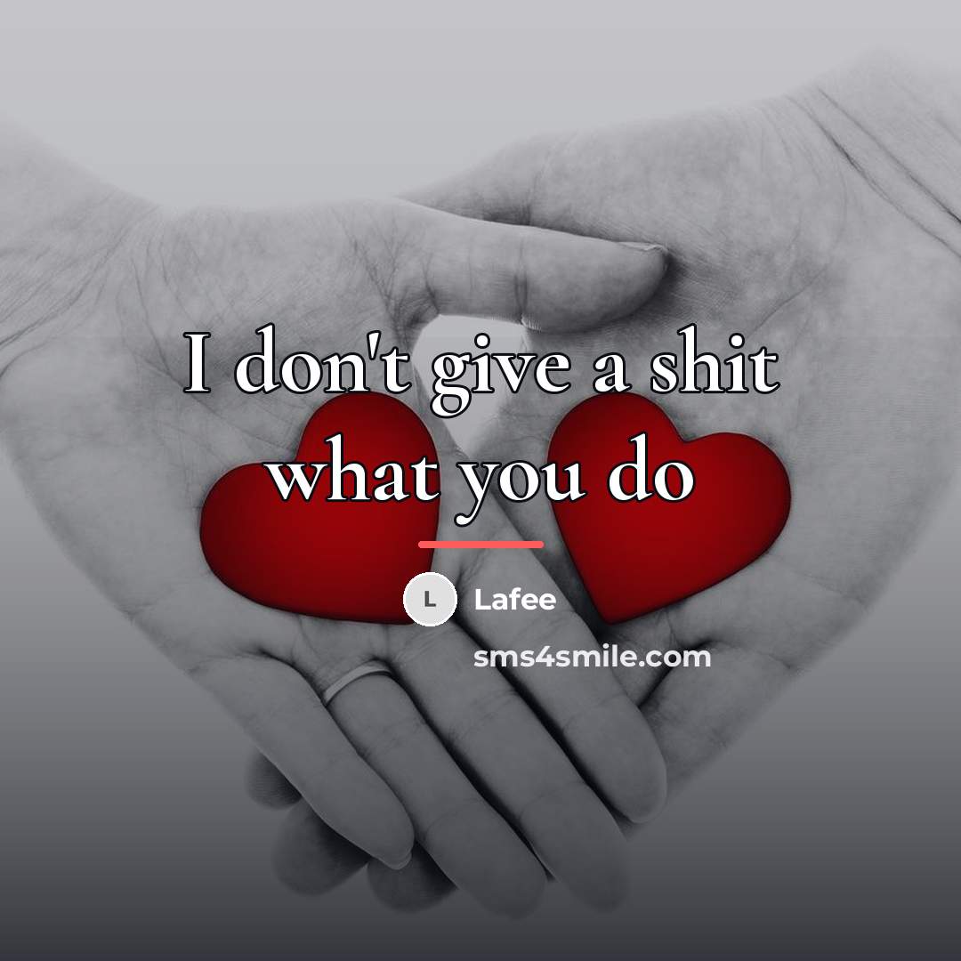 “I don't give a shit what you do…” quote by Lafee