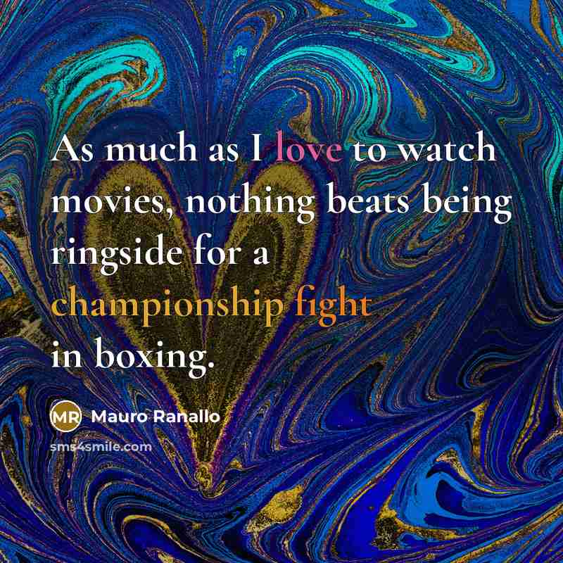 “As much as I love to watch movies, nothing beats…” quote by Mauro Ranallo
