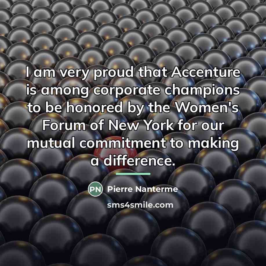 “I am very proud that Accenture is among corporate champions…” quote by Pierre Nanterme