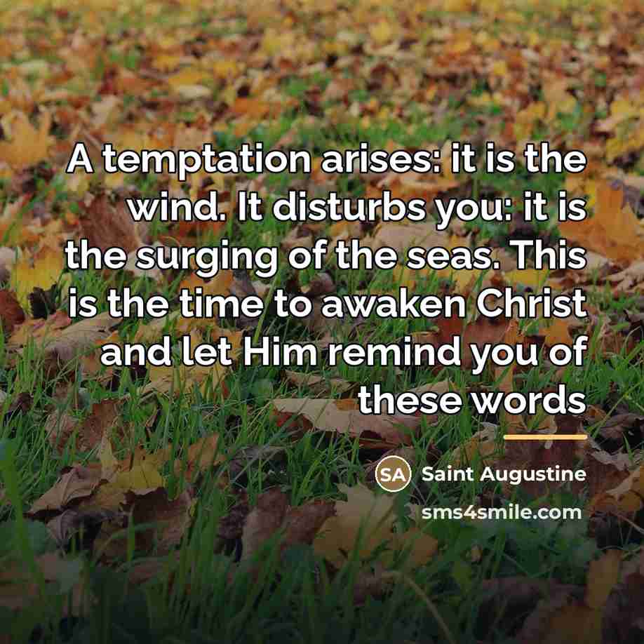 “A temptation arises: it is the wind. It disturbs you:…” quote by Saint Augustine