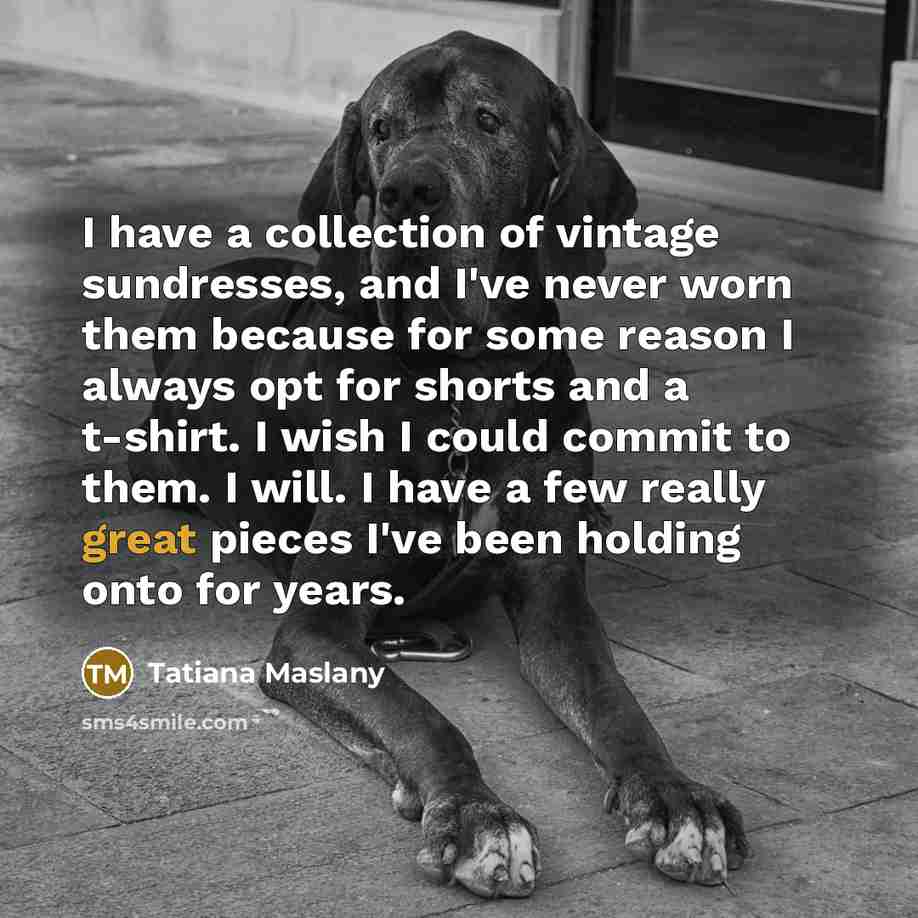 “I have a collection of vintage sundresses, and I've never…” quote by Tatiana Maslany