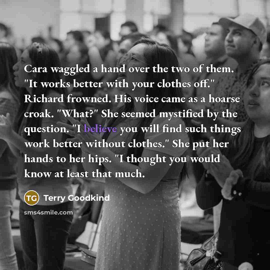 “Cara waggled a hand over the two of them. "It…” quote by Terry Goodkind
