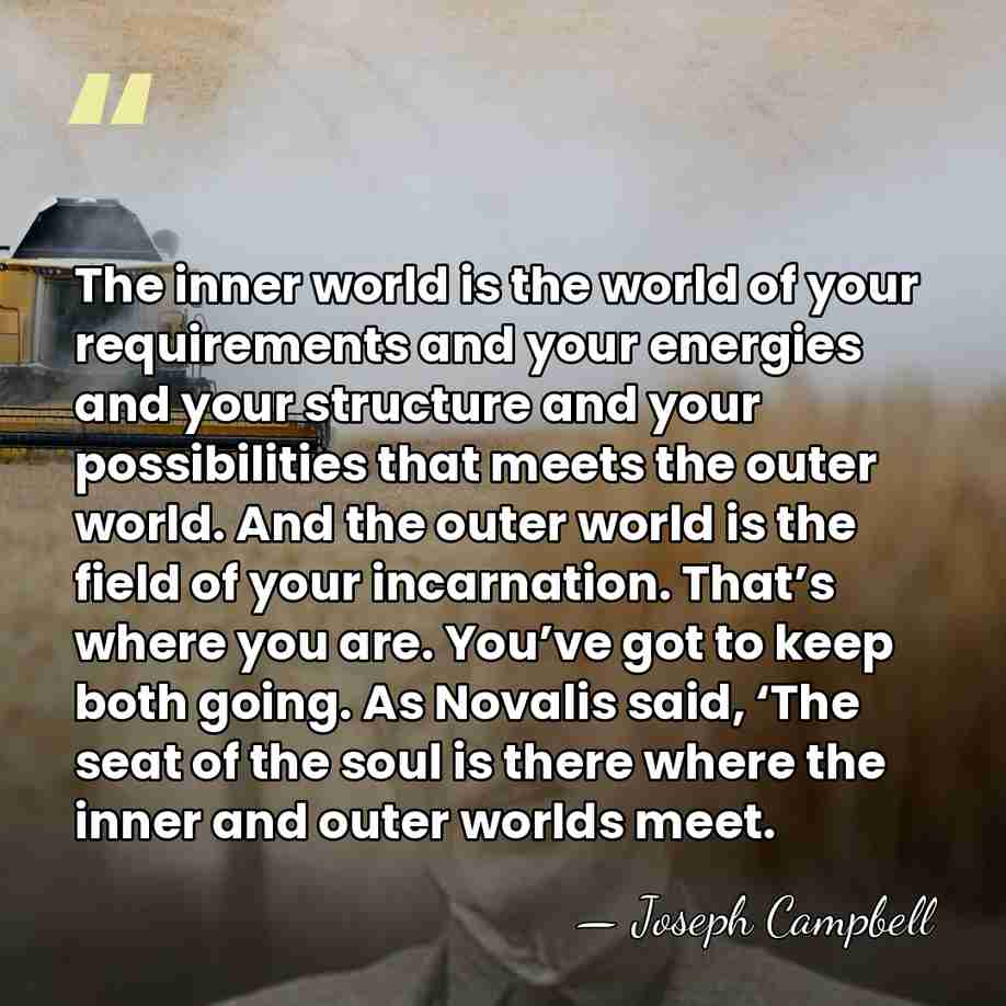 The inner world is the world of your requirements and your energies&hellip; - Joseph Campbell