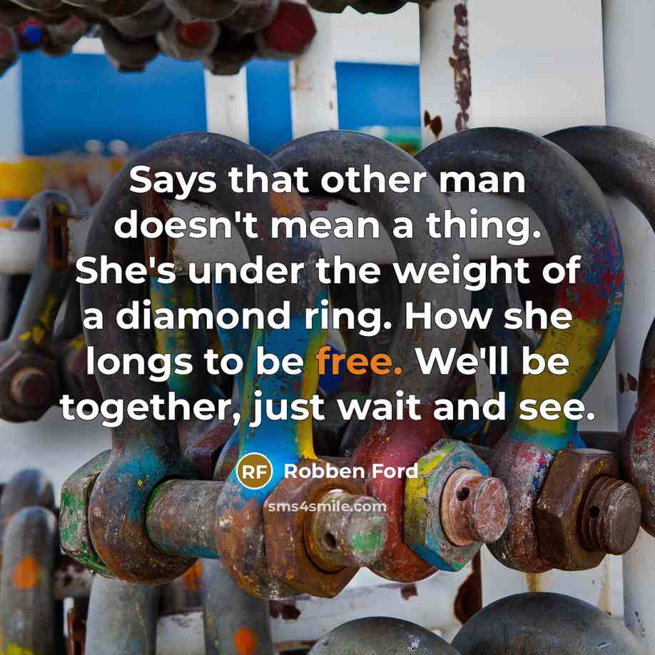 “Says that other man doesn't mean a thing. She's under…” quote by Robben Ford