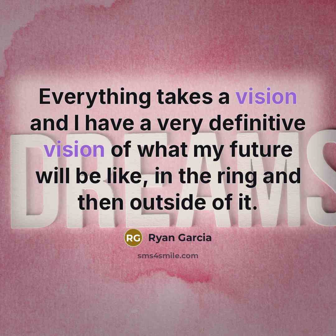 “Everything takes a vision and I have a very definitive…” quote by Ryan Garcia