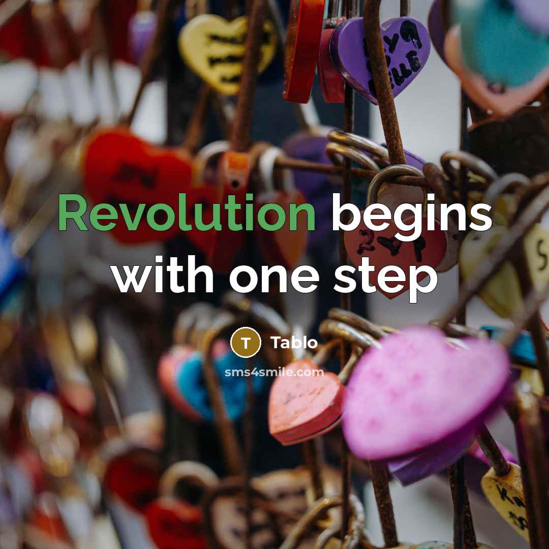 “Revolution begins with one step” quote by Tablo