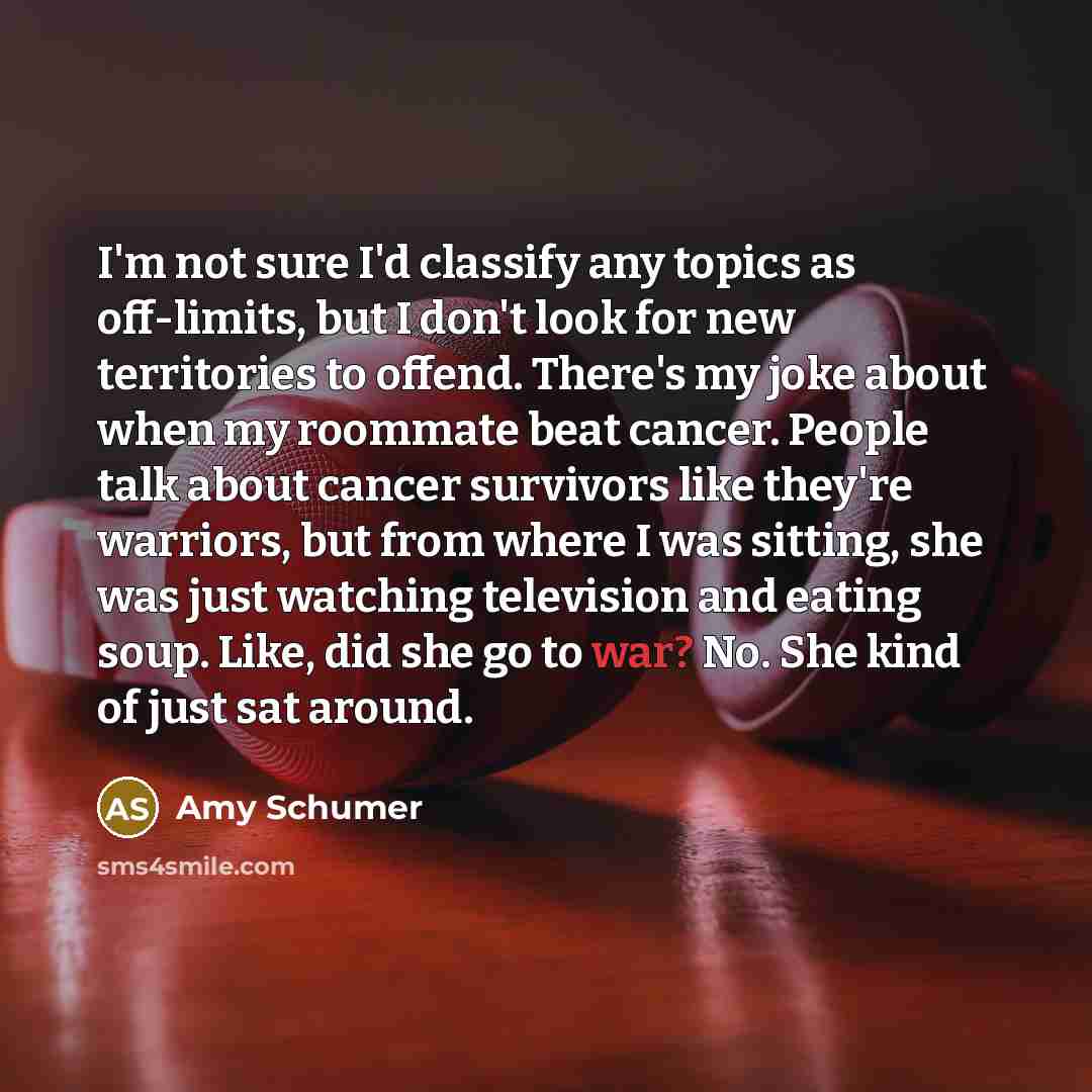 “I'm not sure I'd classify any topics as off-limits, but…” quote by Amy Schumer