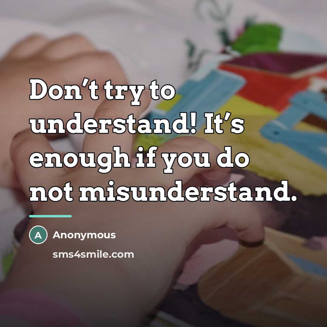 “Don’t try to understand! It’s enough if you do not…” quote by Anonymous