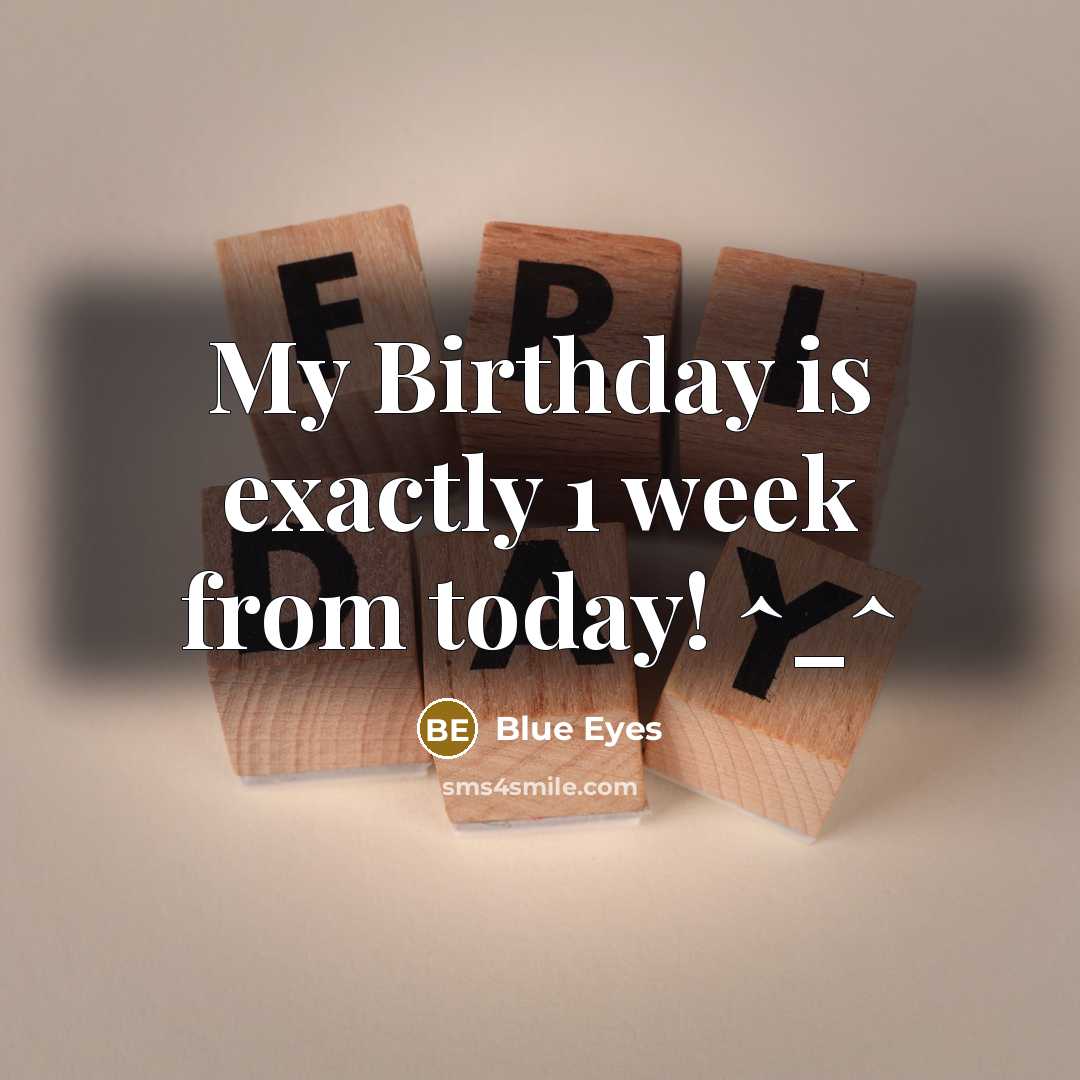 “My Birthday is exactly 1 week from today! ^_^…” quote by Blue Eyes