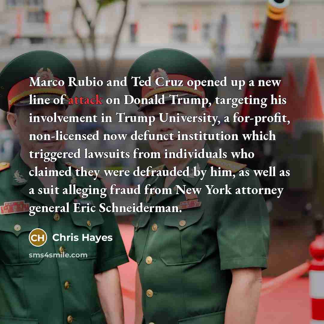 “Marco Rubio and Ted Cruz opened up a new line…” quote by Chris Hayes