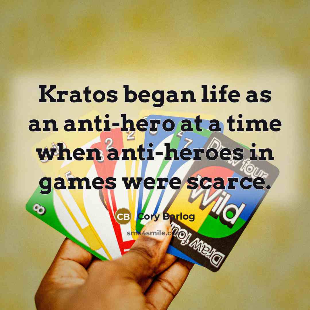 “Kratos began life as an anti-hero at a time when…” quote by Cory Barlog