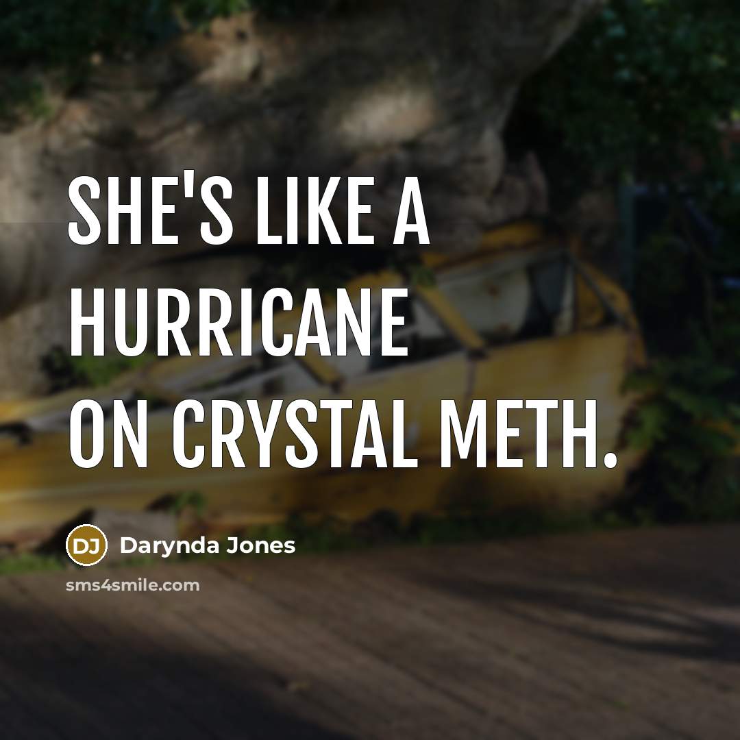 “She's like a hurricane on crystal meth.…” quote by Darynda Jones