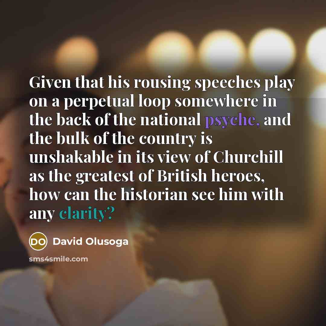 “Given that his rousing speeches play on a perpetual loop…” quote by David Olusoga