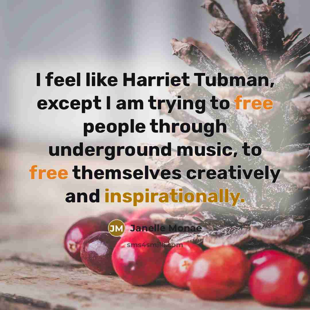 “I feel like Harriet Tubman, except I am trying to…” quote by Janelle Monae