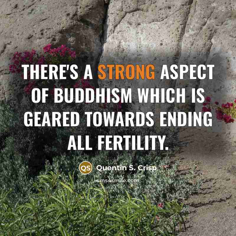 “There's a strong aspect of Buddhism which is geared towards…” quote by Quentin S. Crisp