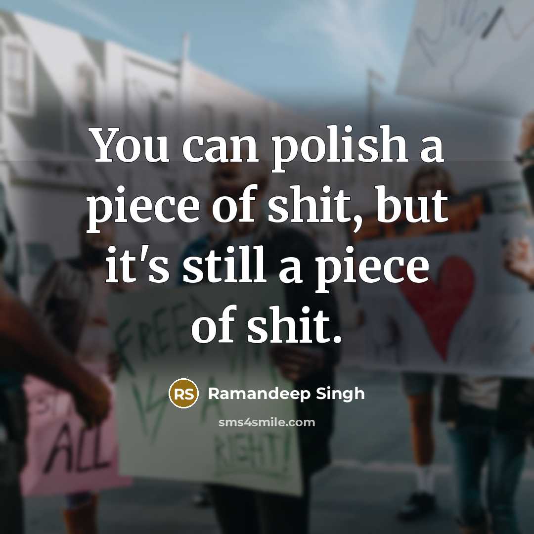 “You can polish a piece of shit, but it's still…” quote by Ramandeep Singh