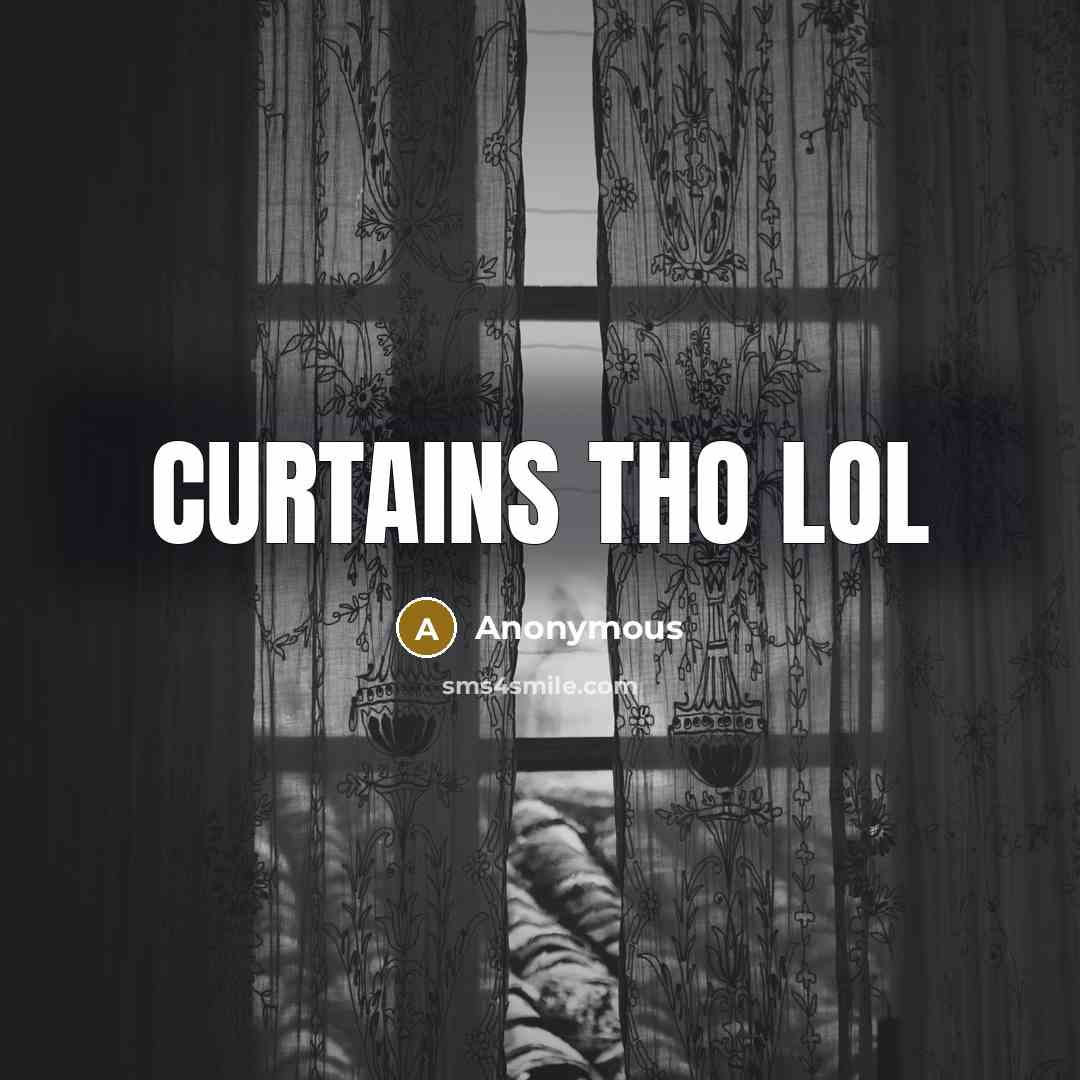“Curtains tho lol” quote by Anonymous
