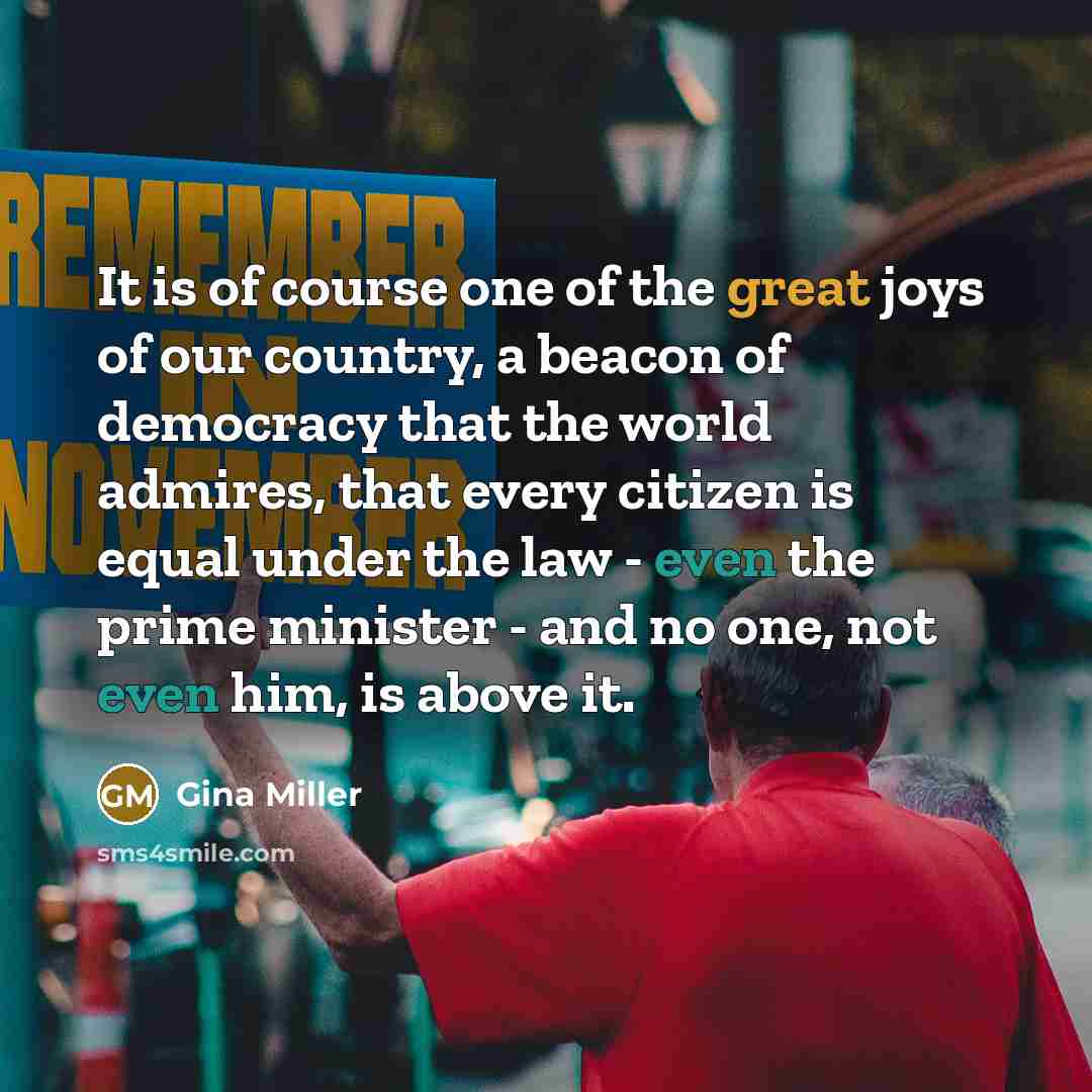 “It is of course one of the great joys of…” quote by Gina Miller