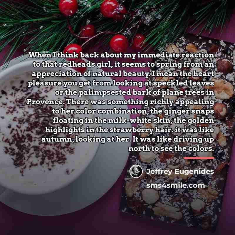 “When I think back about my immediate reaction to that…” quote by Jeffrey Eugenides