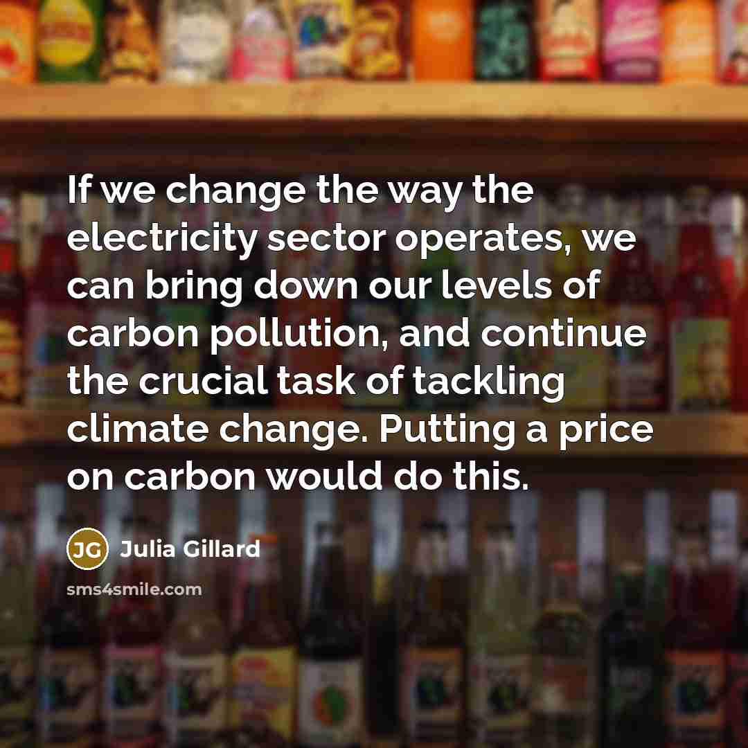 “If we change the way the electricity sector operates, we…” quote by Julia Gillard