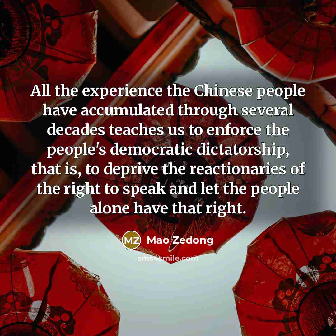 “All the experience the Chinese people have accumulated through several…” quote by Mao Zedong