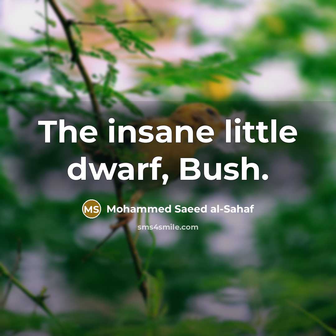 “The insane little dwarf, Bush.…” quote by Mohammed Saeed al-Sahaf