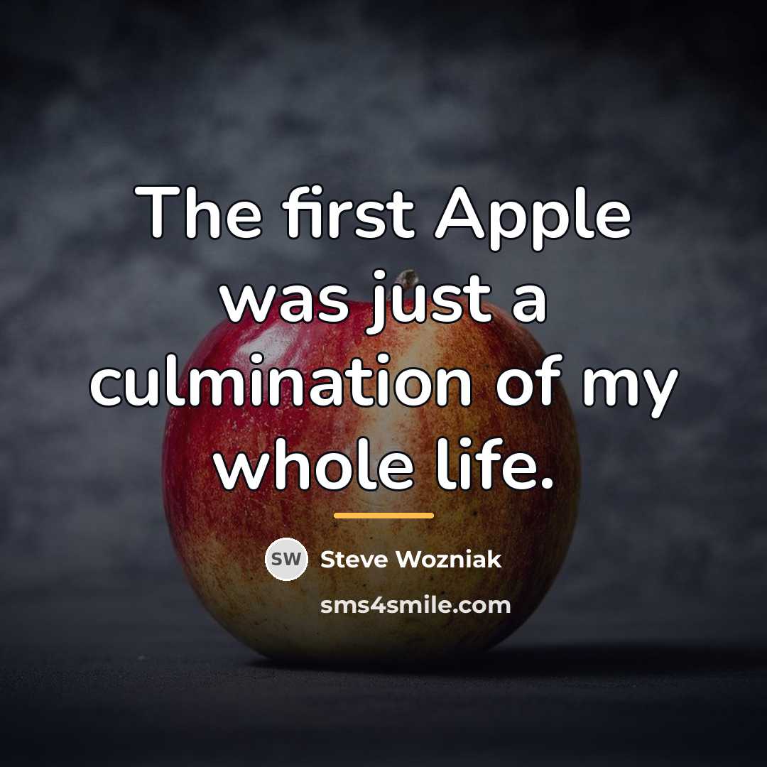 “The first Apple was just a culmination of my whole…” quote by Steve Wozniak