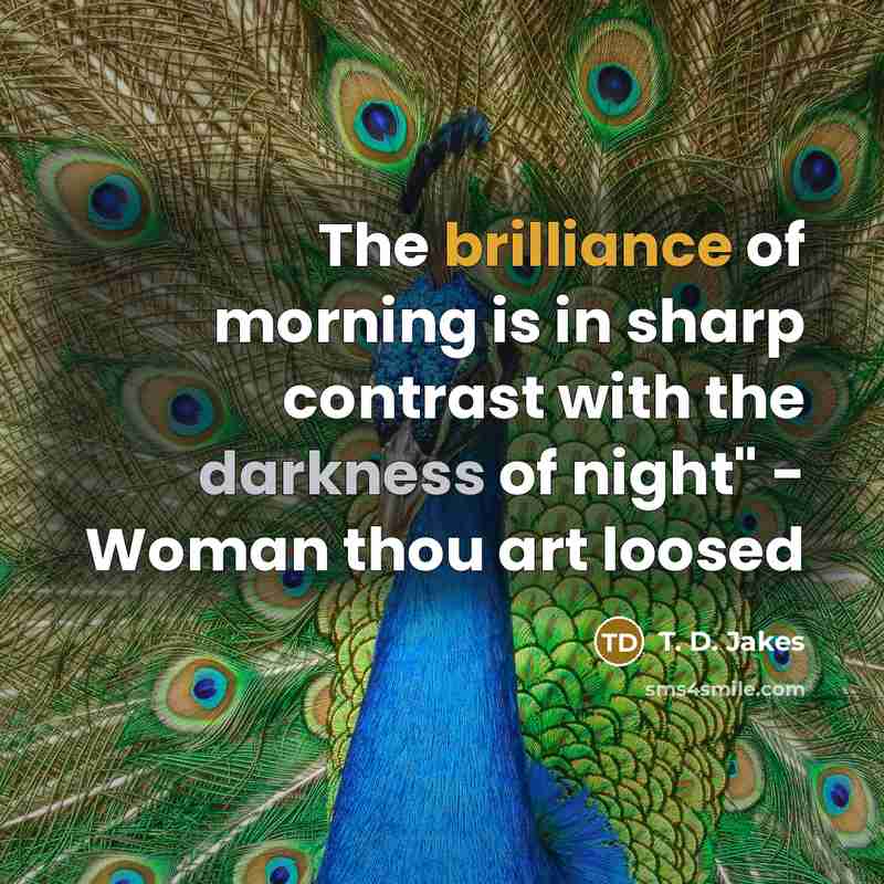 “The brilliance of morning is in sharp contrast with the…” quote by T. D. Jakes