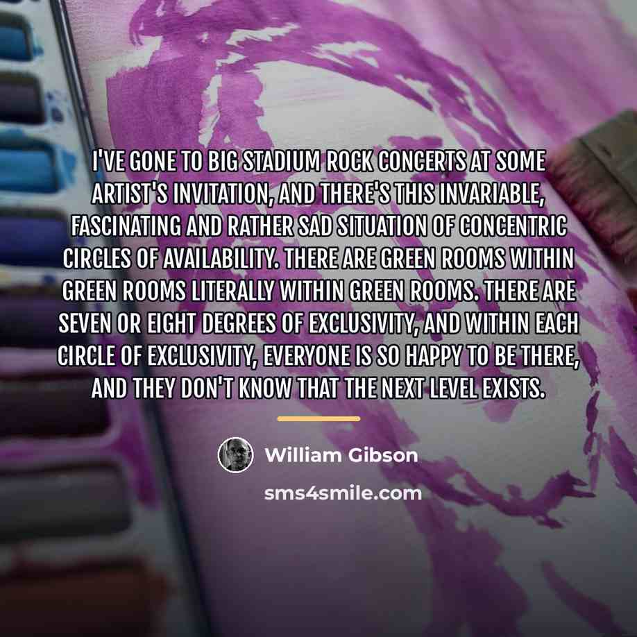 “I've gone to big stadium rock concerts at some artist's…” quote by William Gibson