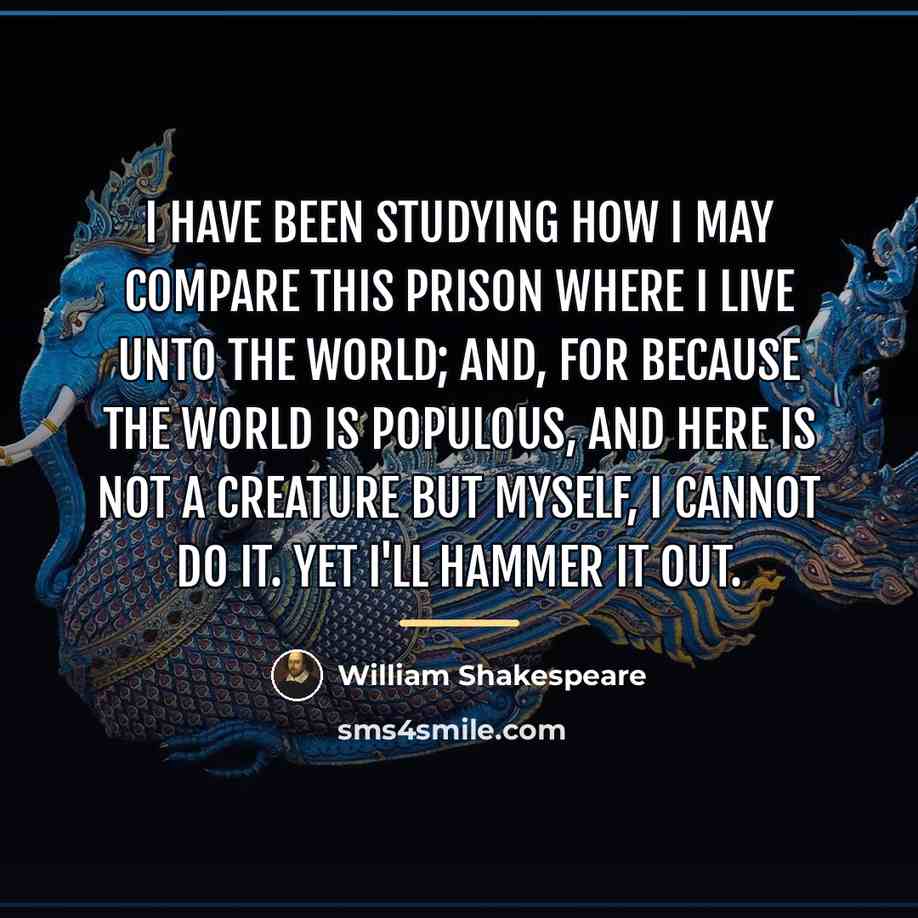 “I have been studying how I may compare This prison…” quote by William Shakespeare