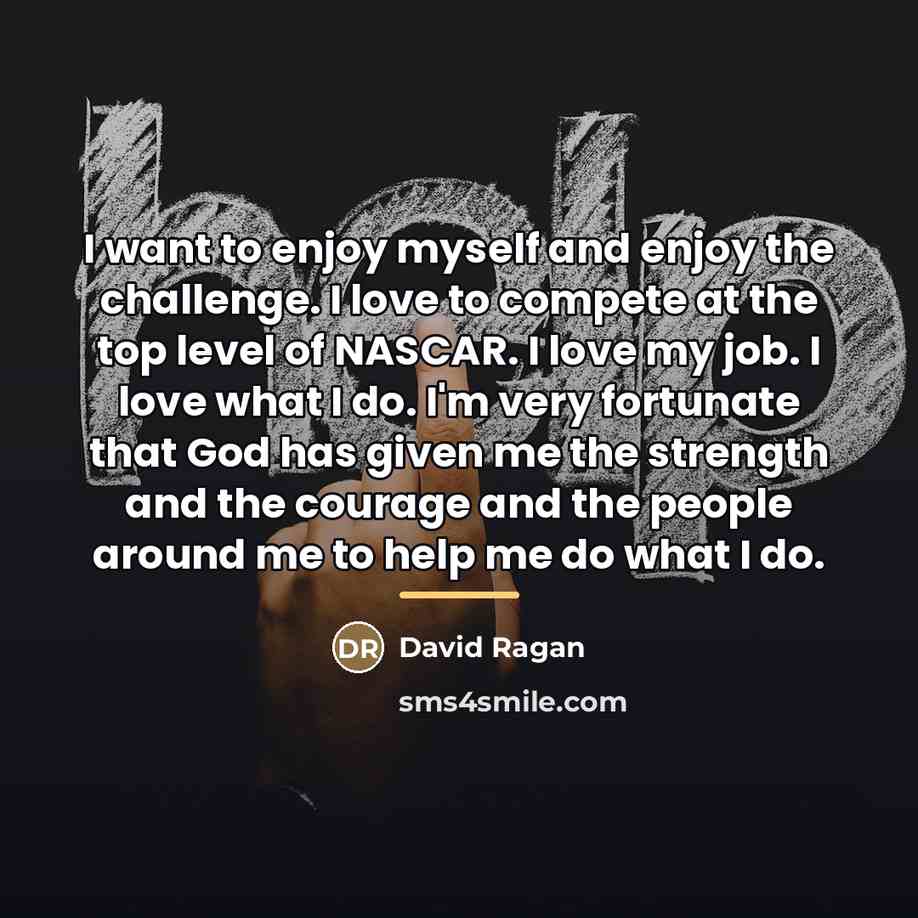 “I want to enjoy myself and enjoy the challenge. I…” quote by David Ragan