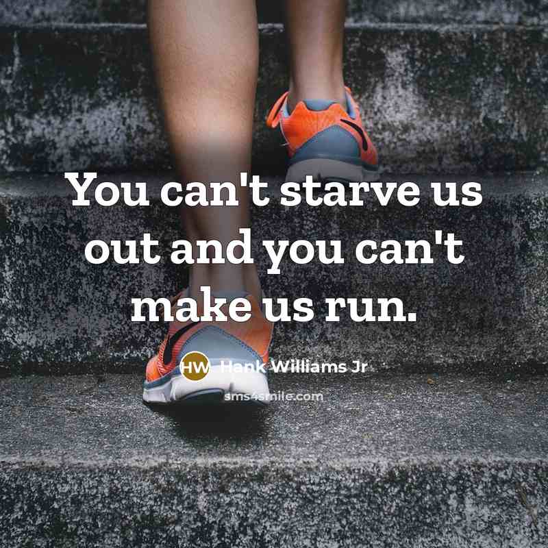 “You can't starve us out and you can't make us run.” quote by Hank Williams Jr