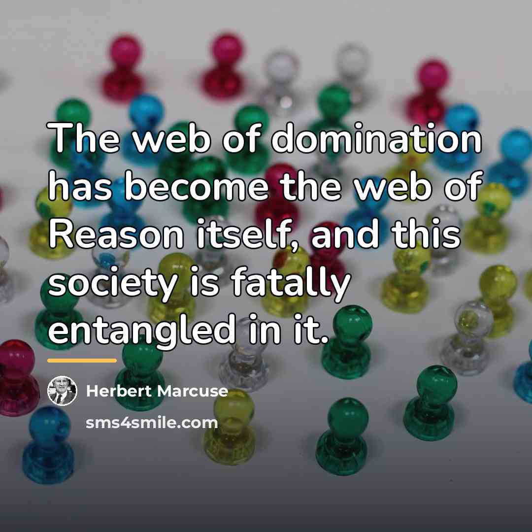 “The web of domination has become the web of Reason…” quote by Herbert Marcuse