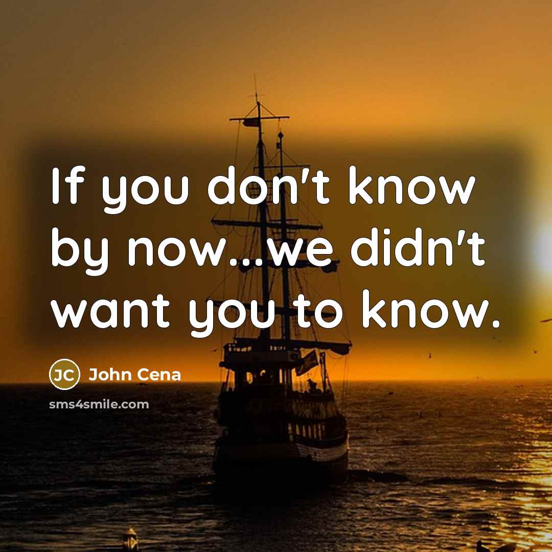 “If you don't know by now...we didn't want you to…” quote by John Cena